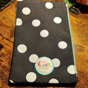 Happy Planner Pen Pouch - Black w/White Dots - New W/O Tag - See pics